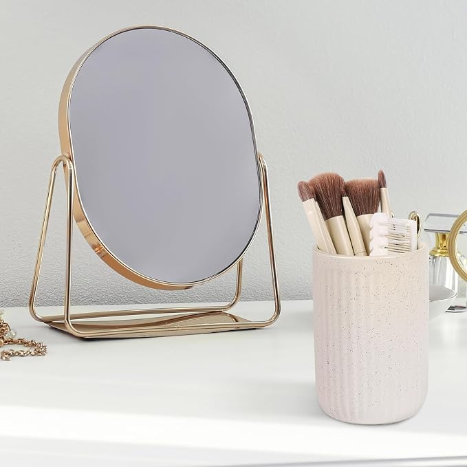 BosilunLife Ceramic Toothbrush Holder - 12oz Bathroom Toothbrush Holder Beige Tooth Brush Holders Tumbler Cups Reusable Toothbrush Mouthwash Cup Small Toothbrush and Toothpaste Holder