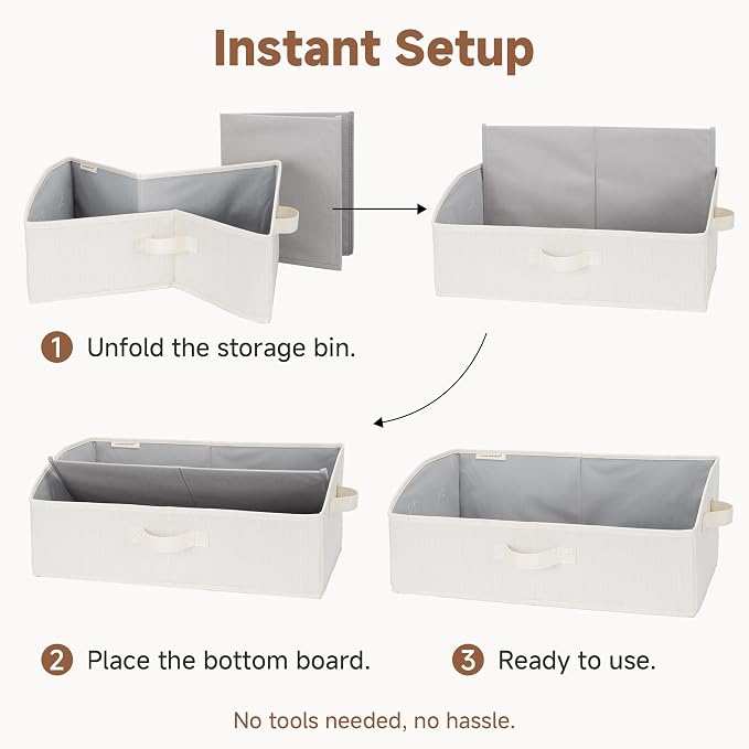 StorageWorks Closet Storage Bins Trapezoid, Mixing of Beige, Large, 3-Pack | Closet Baskets for Shelves, Trapezoid Storage Bins, Closet Organizers and Storage, Clothes Organizing Bins