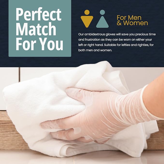 MED PRIDE Vinyl Exam Medical Gloves,Powder & Latex-Free,X-Large,1000-Count