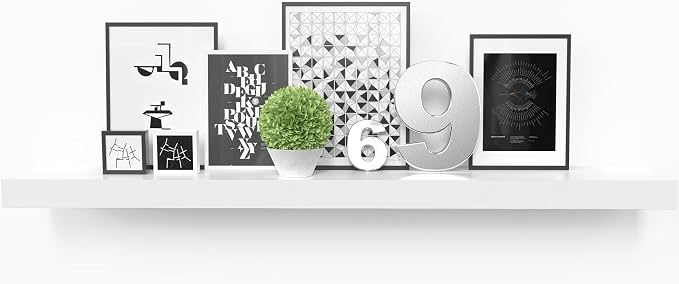 Ballucci Floating Shelf, 36" Hanging Shelf with Invisible Brackets, Wooden Floating Shelves for Walls, Book Shelf, Wall Shelves for Home Office, Bathroom, Living Room, 6 inch Deep, White