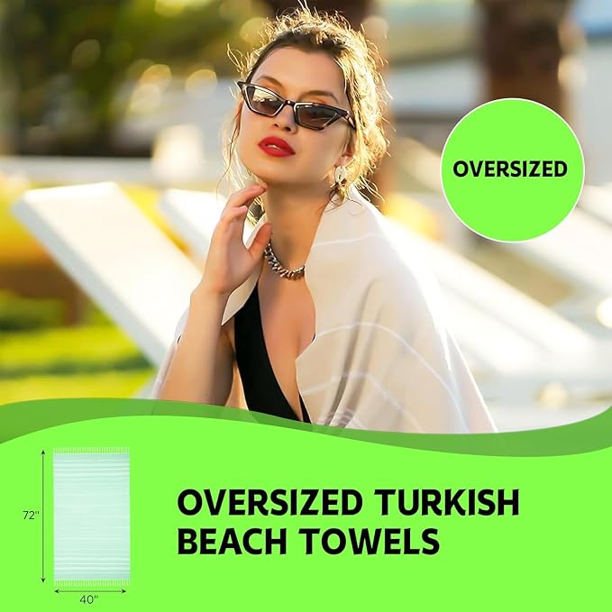 Turkish Beach Towels, Set of 12, Oversized 72"x40" - Pink | Soft Hammam Peshtemal, Sand Free, Quick-Dry, Absorbent Bath Towel | Lightweight & Compact for Travel, Pool, Gym, Spa