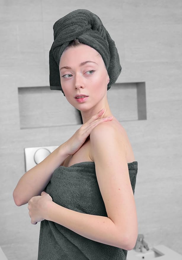 Avalon Towels Bath Towels Set of 4, Size 30 x 60 Inches - 60% Cotton, 40% Viscose Made from Bamboo, Soft and Absorbent, Thin and Quick Drying, Lightweight, Perfect for Daily Use