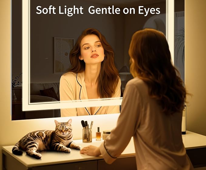 30"x24" LED Bathroom Mirror with Lights,Anti-Fog,3 Color Modes