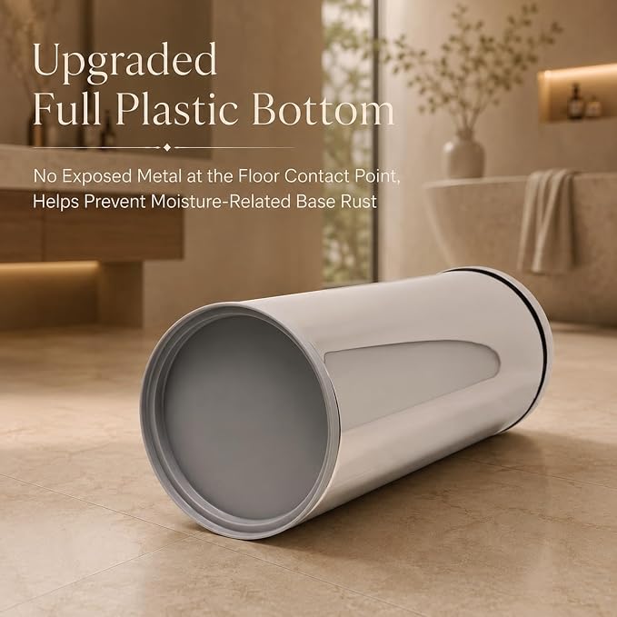 [2023 Upgraded Version] HUJI Rust Resistant Stainless Steel Toilet Paper Roll Canister Holder w/Removable Base for Bathroom Storage (1 Pack, Toilet Paper Canister)