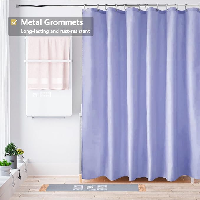 LLSCL Fabric Shower Curtain Liner with Magnets, Waterproof Hotel Quality, 72 x 72 Machine Washable