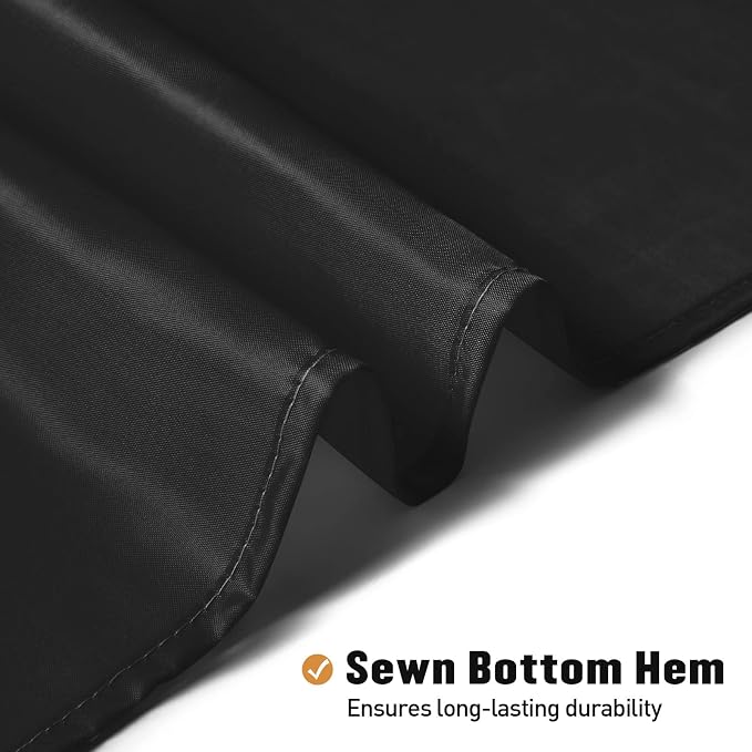 MitoVilla Black Fabric Shower Curtain Liner, Simple Shower Curtain or Liner for Modern Neutral Hotel Bathroom Decor, Waterproof Cloth & Machine Washable, 72" W x 72" H