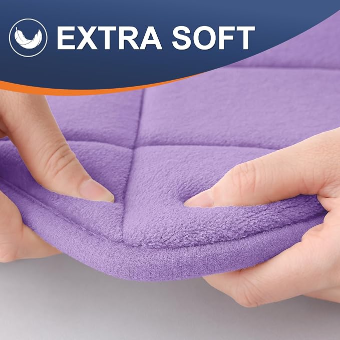 OLANLY Memory Foam Bath Mat 70x24, Ultra Soft and Absorbent Bathroom Rugs | Lavender, Quick Dry, Machine Washable Shower Bath Rugs, Comfortable Bath Carpet for Bathroom Floor, Tub and Shower