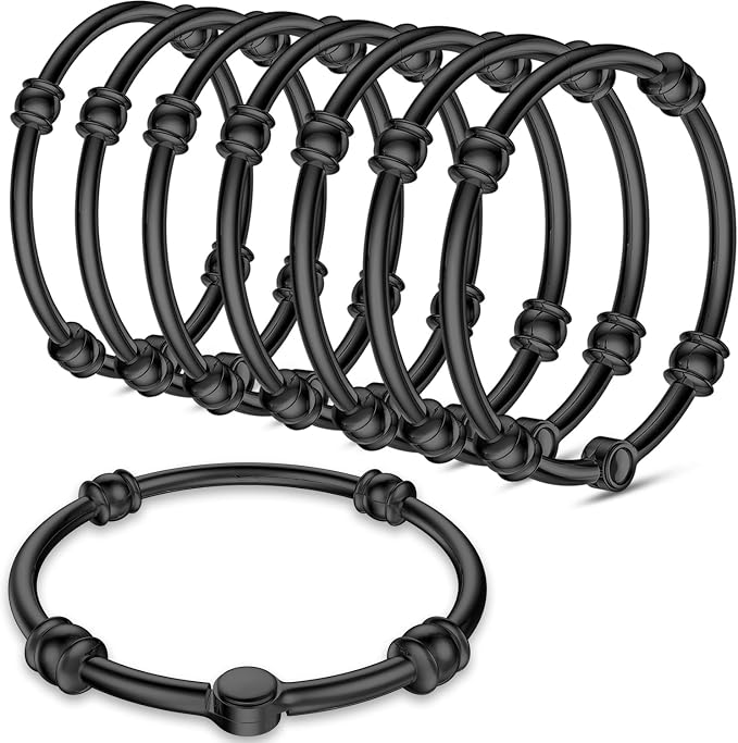 Shower Curtain Rings, 12 Pack Shower Hooks for Shower Curtain, Rust Proof Metal Decorative Shower Rings for Bathroom Shower Rod, Smooth Sliding Anti-Drop Shower Rings for Curtain, Black