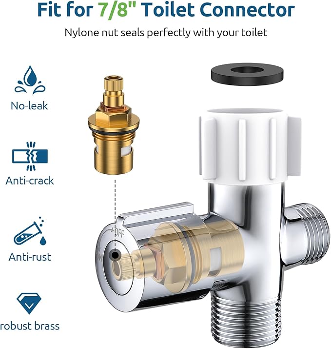 Handheld Bidet Sprayer for Toilet, Brushed Nickel, 3 Pack | Bidet Attachment for Toliet, 3 Packs, Adjustable Pressure, Stainless Steel Body, Feminine Wash, Cloth Diaper Rinse