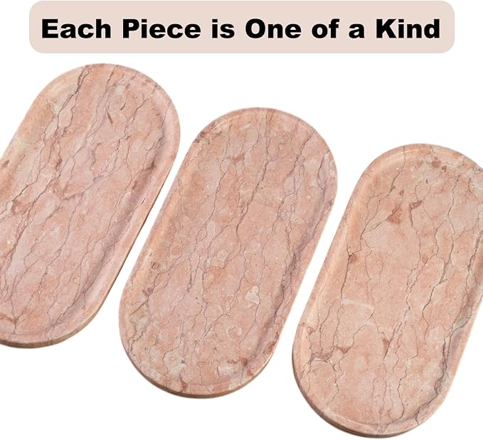 Norway Natural Marble Tray, 12"x6" Vanity Decorative Tray for Countertop, Catchall Tray for Perfume, Candles, Jewelry Dish