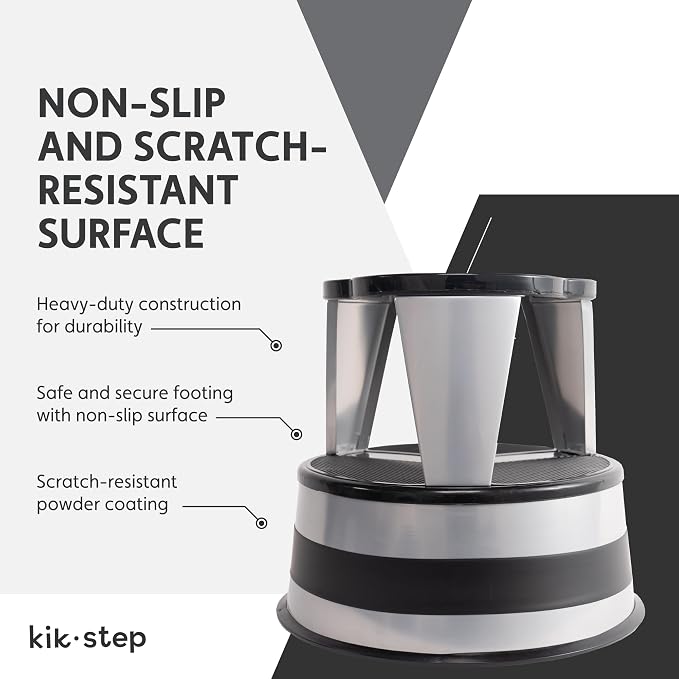 Cramer Kik Step Steel Step Stool - Two Step Stool, Holds 350 lbs (Silvertone)