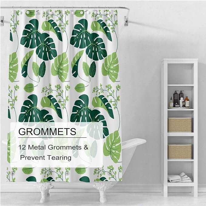 TIKABC Shower Curtain Liner, 4G PEVA Shower Liner, Plastic Waterproof Shower Curtains, 72x72 inch with Grommet Holes 3 Magnetic Weights