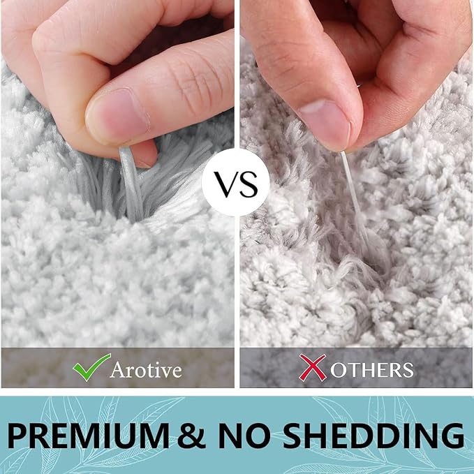 Arotive Microfiber Bathroom Rugs, Shaggy Soft Absorbent Bath Rug, 59x20 | LightGrey, Rubber Backing Thick Plush Machine Washable Dry Bath Mats for Bathroom, Tub and Shower, Rectangular