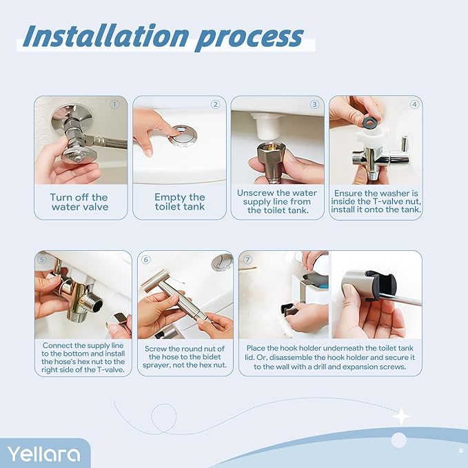 Handheld Bidet Sprayer for Toilet - 4 Spray Modes, Toilet Cleaning - Stainless Steel, Adjustable Water Pressure, Easy Installation
