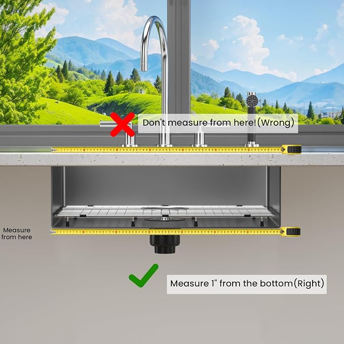 Sink Bottom Grid 23" X 14-1/2", Rear Drain with Corner Radius 3/8", Sink Protector for Single Bowl Sink