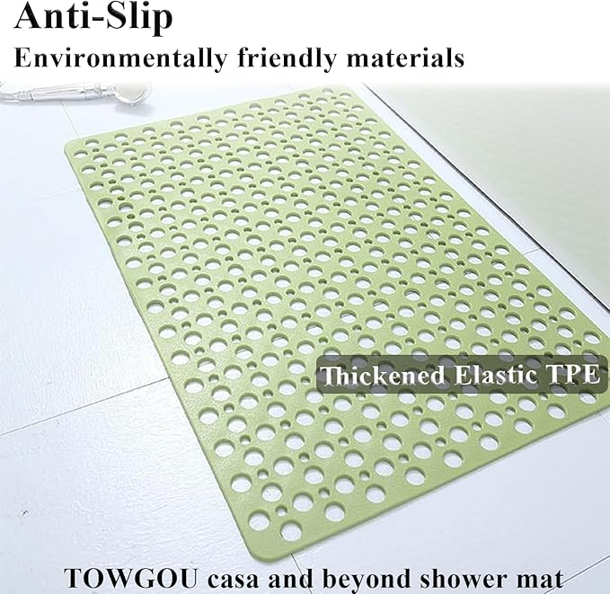 Casa and Beyond Shower Mat, Secure Shower Mats Easy to Clean, Showers Mat with Suction Cup, Washable Non-Slip Bathtub Mats for Inside Showers (Pink,34.6 * 15.7 in)