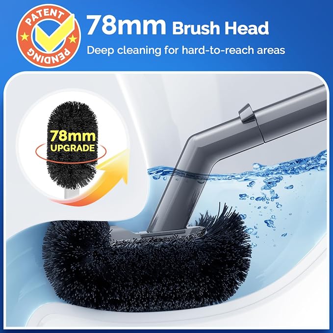 HAMITOR Toilet Plunger and Brush Set for Bathroom Cleaning with Extented Handle - Heavy Duty Toilet Plunger Combo Accessories with Caddy Stand Holder for Small Space - Gray | Extented Handle, Heavy Duty Toilet Plunger Combo Accessories with Caddy Stand...