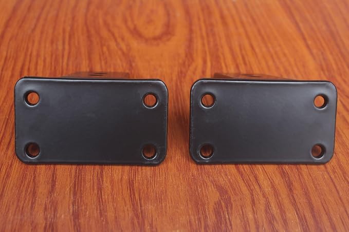 8 Pack - 4 inch Black Hidden L Shelf Bracket (1/5 Inch Thicked) Iron Floating Shelf Brackets Rustic Industrial Metal Brackets for Shelf Support