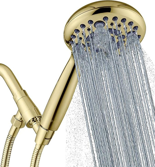 G-Promise High Pressure 6 Mode Hand Held Shower Head with Extra Long Hose | High Pressure, 6 Spray Mode, Easy Install, Adjustable Angle, Extra Long Hose, Modern Upgrade