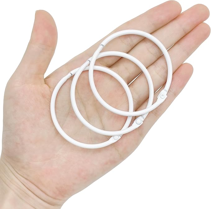 Shower Curtain Hooks Rings,24 Pcs Rustproof Metal Shower Hooks for Shower Curtain,Glide Smoothly Round Shower Rings for Curtain,Shower Curtain Rings for Bathroom Shower Rod,Snap Joint Design (White)