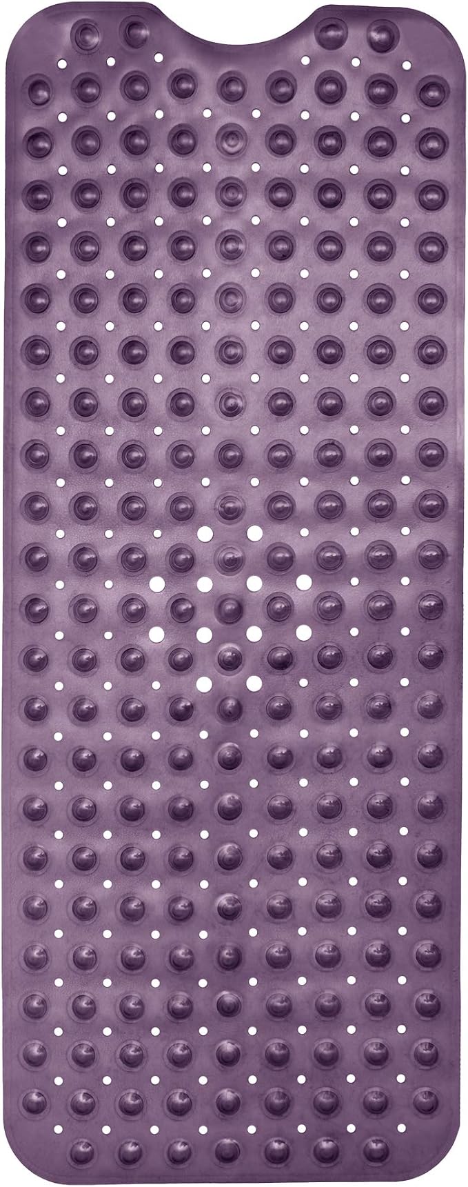 ENKOSI Non-Slip Bath & Shower Mat 40x16 Extra Long, Suction & Drain Holes | Purple color; Durable PVC; 40x16 in, Purple