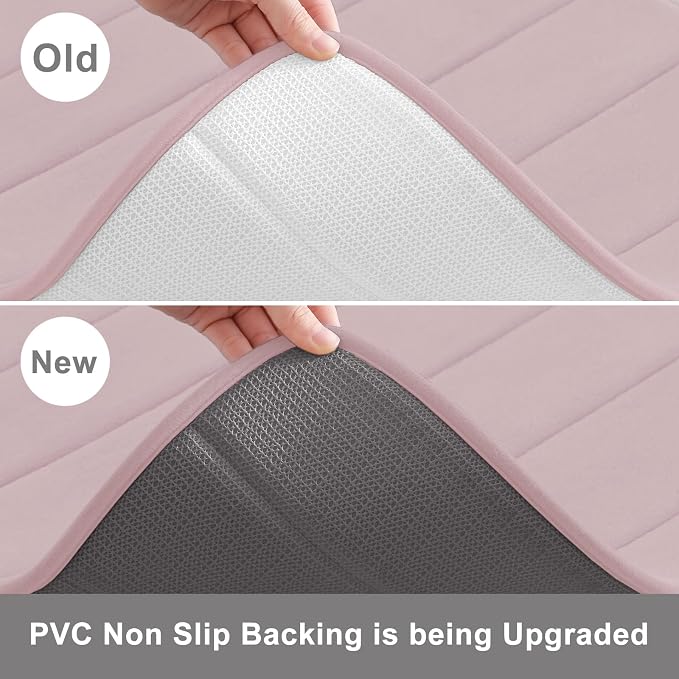 Buganda Memory Foam Bath Mat 70 x 24, Ultra Soft Absorbent Bathroom Rugs | Peach, Machine Washable Quick Dry Bath Mats for Bathroom Floor, Shower and Tub, Home Decor Accessories