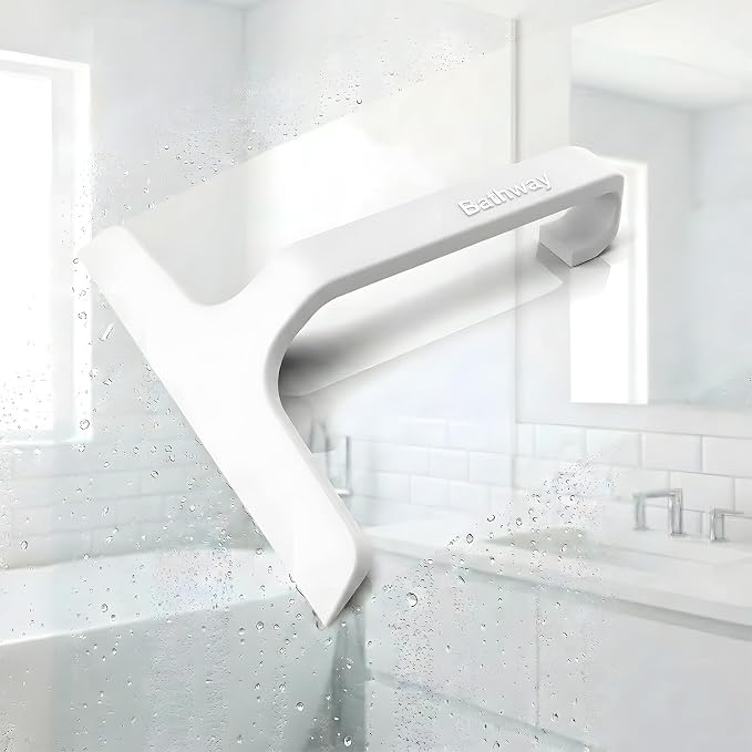 Bathroom Glass Shower Door Squeegee, Silicone & Metal, White, 10"W x 9.2"L | Effortless, Time-Saving, Rustproof, Flexible, High Quality, Efficient, Cost-Effective, Multi-Functional, Wear-Resistant