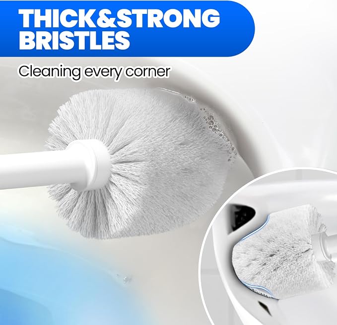 4in1 Toilet Plunger and Brush Set - Home Bathroom Cleaning Tools | 21", Groove Gap Brush, Cleaning Gloves, Heavy Duty Toilet Bowl Cleaner, Apartment Must Haves Bathroom Decor, White