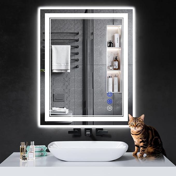 30"x24" LED Bathroom Mirror with Lights,Anti-Fog,3 Color Modes