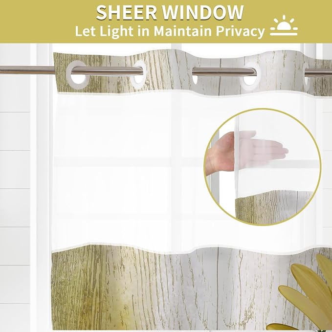 Hookless Shower Curtain with Snap in Liner, Yellow No Hook Shower Curtains for Bathroom，Shower Curtain and Liner Set for Bathroom Decor,Waterproof & Washable,72x87 Inch
