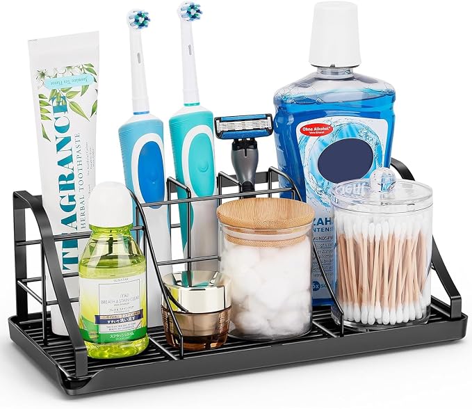 Bathroom Organizers and Storage,7 Slots, Kids Electric Toothbrush Holders | Easy to Clean,Multifunctional,Kids Electric Toothbrush Organizer,Drainage,Removable,For Bathroom,Vanity,Kitchen Sink,Office