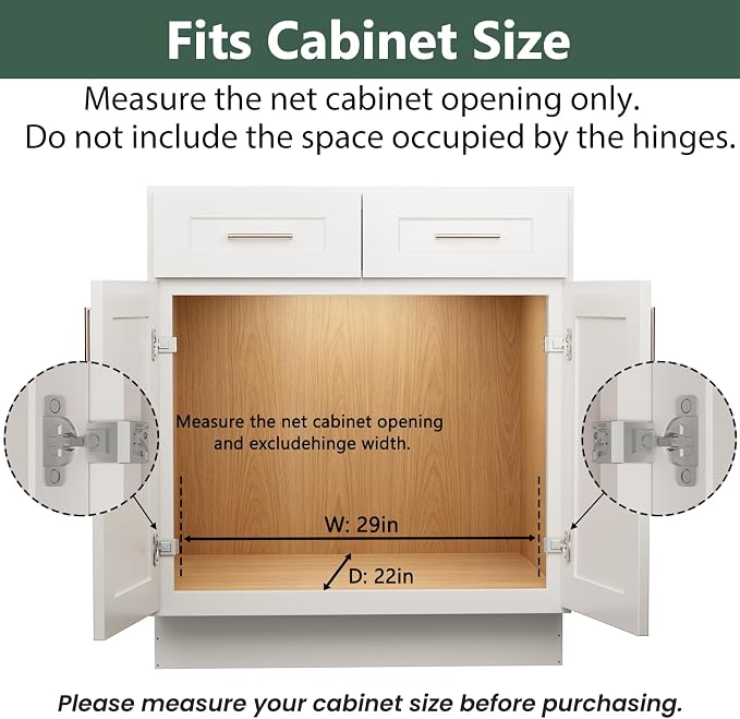 LOVMOR Pull Out Cabinet Organizer 28½" W x 21½" D, Kitchen Cabinet Pull Out Shelves Slide Out Storage