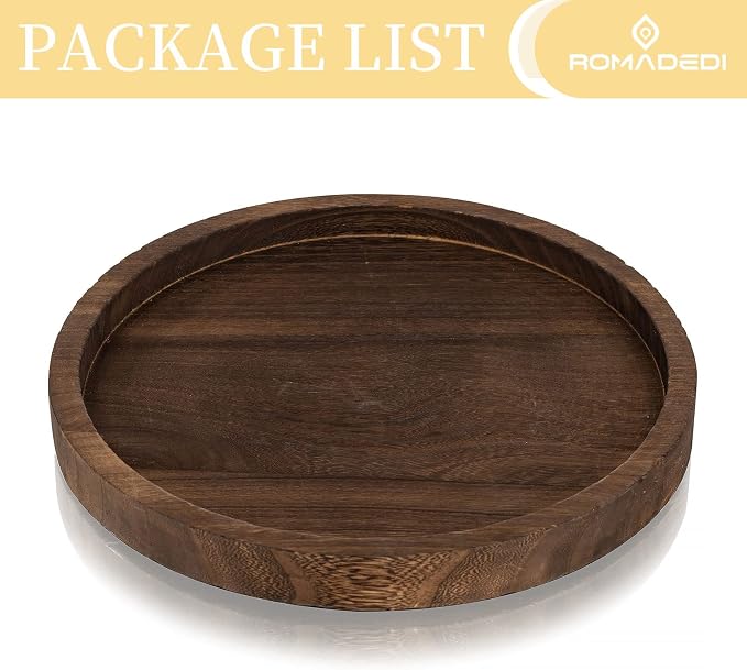 Romadedi Rustic Wood Decorative Candle Tray, 11 in | Candle Holder Tray for Coffee Dining Tables, Kitchen Counter, Candle Displays, and Seasonal Centerpiece.