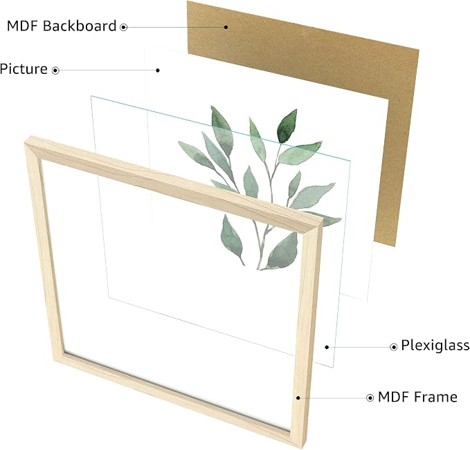 ArtbyHannah Framed Bathroom Wall Art Decor, 10"x10" Botanical Artwork Beige | 4 Pack Gallery Wall Frame Set Modern Farmhouse Sage Green Prints Pictures Art for Spa,Bedroom,Office Decor