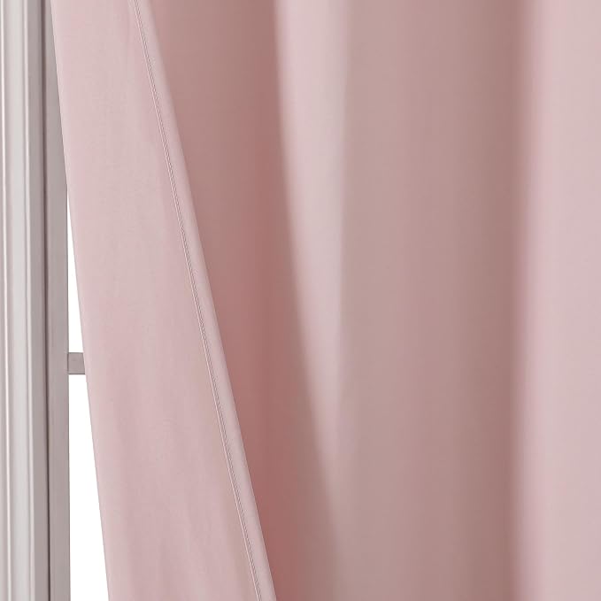 Zora 96 Inch Shower Curtain Set with 12 Plastic Hooks, Plain Fabric Shower Curtain for Bathroom - Extra Long Shower Curtain, Water Resistance, Machine Washable Soft Cloth, 72WX96L, Blush Pink