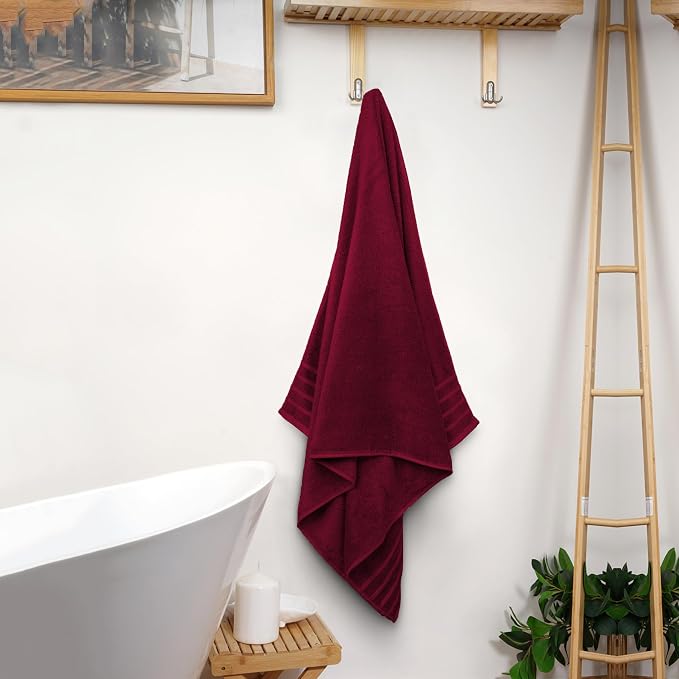 Avalon Towels Bath Towels Set of 4, Size 30 x 60 Inches - 60% Cotton, 40% Viscose Made from Bamboo, Soft and Absorbent, Thin and Quick Drying, Lightweight, Perfect for Daily Use