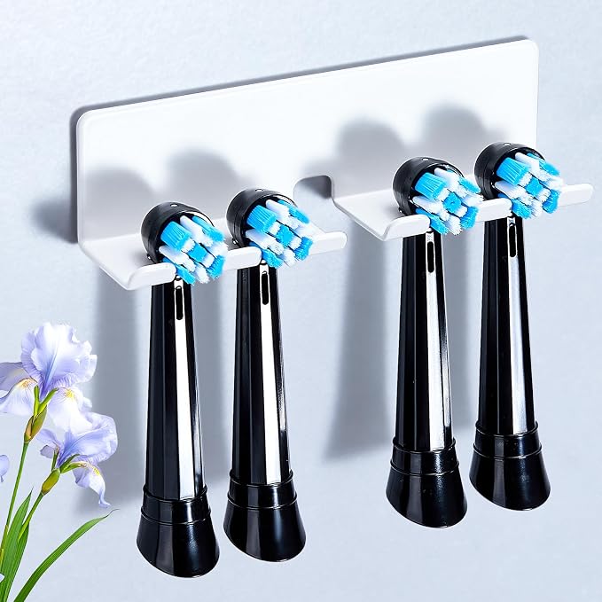 Electric Toothbrush Head Holder, Toothbrush Holders Wall Mounted, Electric Toothbrushs Holder, Bathroom Shower Tooth Brushing Holder, Tooth Brush Head Holder Organiser (White, Large)