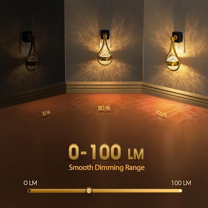 LED Night Lights Plug into Wall, 330° Rotating Night Light | Dusk to Dawn Sensor, 0-100LM Dimmable Nightlight Adjustable Brightness, 3000K Warm White for Hallway, Bedroom, Stairway