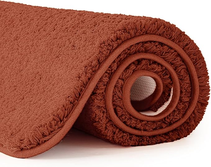 MIULEE Fall Rust Bathroom Rugs Soft Microfiber Bath Mat 20x30 Inch | Absorbent, Non Slip, Quick Dry, Fluffy Bath Rugs for Bathroom Floor Tub Showers, Machine Washable