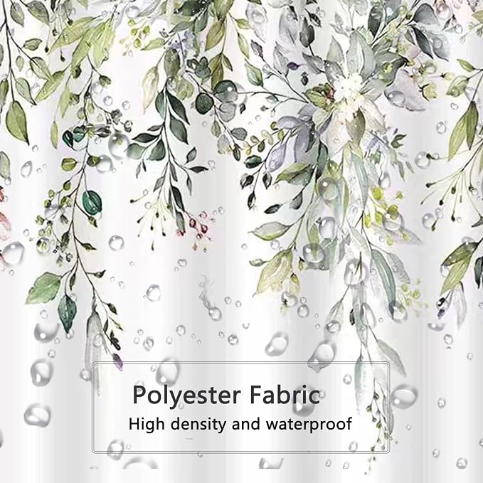 LLSCL Yellow Droop Leaves Fabric Shower Curtain Liner with Magnets, Tire Pattern Waterproof Hotel Quality, 72 x 72 Machine Washable
