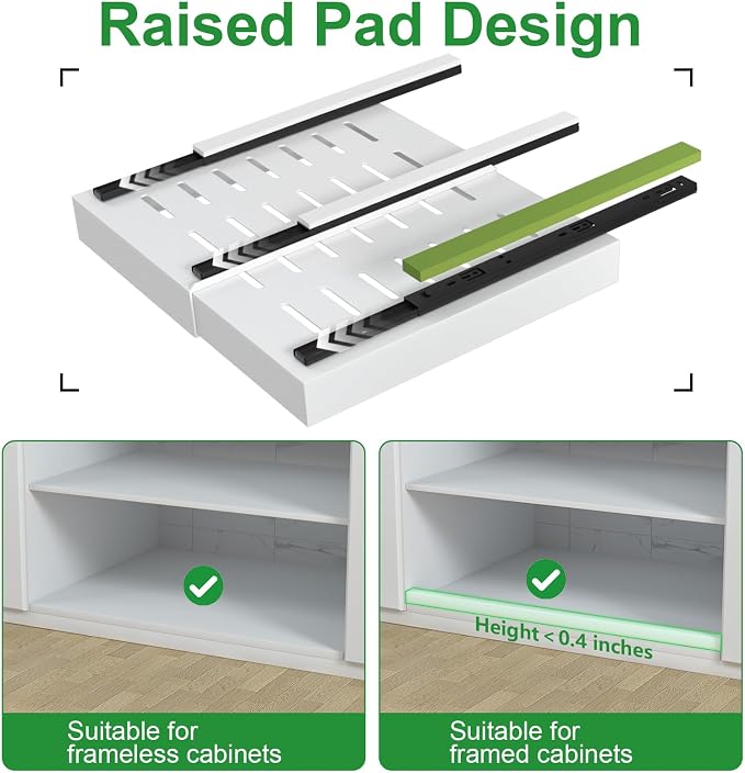 PAKETA 2 Pack Expandable Pull Out Cabinet Organizer,21" Deep | Pull Out Drawers for Cabinets with width from 12" to 20",Sliding Drawers for Cabinets with Upgrade 3 Slide Rails,hold 65 lbs