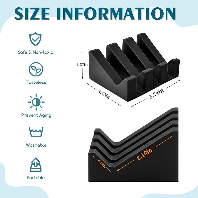 Self Draining Soap Dish Holder,Silicone Soap Dish,for Bathroom,Kitchen, Sponges，Can Extend Soap Life，Keep Soap Bars Dry and Easy Cleaning (N-Black,3-Pack)