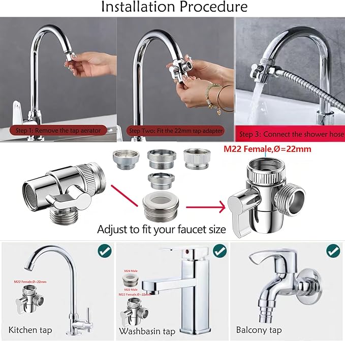 Bidet Toilet Sprayer, Sink Faucet Hose Attachment, Non-Leakage Stainless Steel Brushed Toilet Cleaner Wall for Women Washing, Baby Diaper Cleaner
