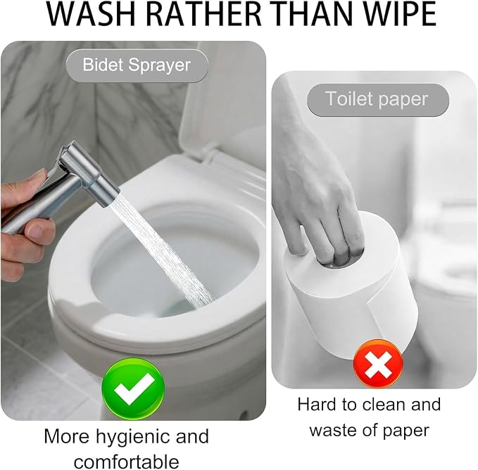 Bidet Attachment for Toilet - Handheld Bidet Sprayer with Jet Spray, Muslim Shower & Shatafa Toilet Hose/Bidet Hose