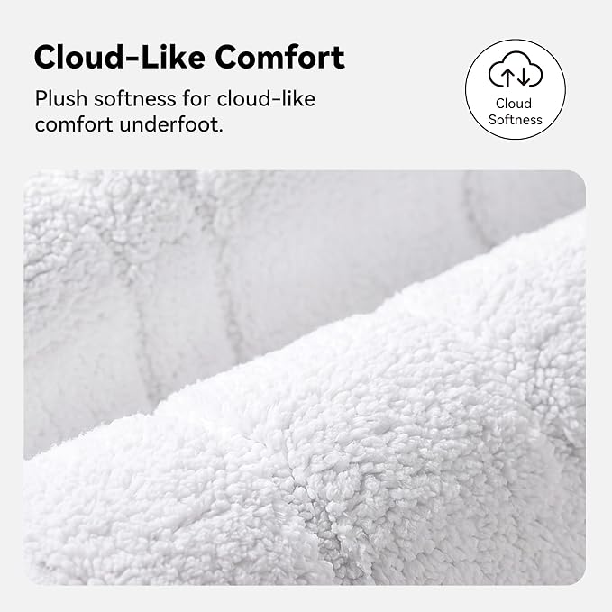 GRANNY SAYS White Bathroom Rug 16" x 24", Non-Slip Microfiber Bath Mat | Ultra-soft, with durable TPR backing for reliable grip, fast water absorption, machine washable for small bathroom spaces