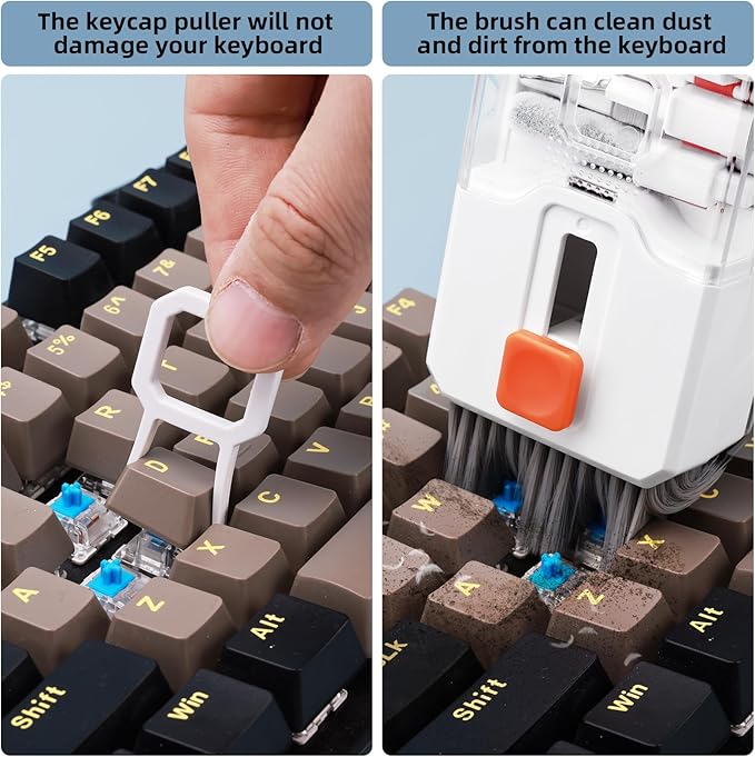 Ordilend Keyboard Cleaner & Laptop Cleaning Kit, All-in-1 for Computer PC | Electronics Deep Cleaning Reusable Brush Tool, Screen-Safe Spray, for iPhone iPad Macbook Airpod Camera, Gaming Accessories