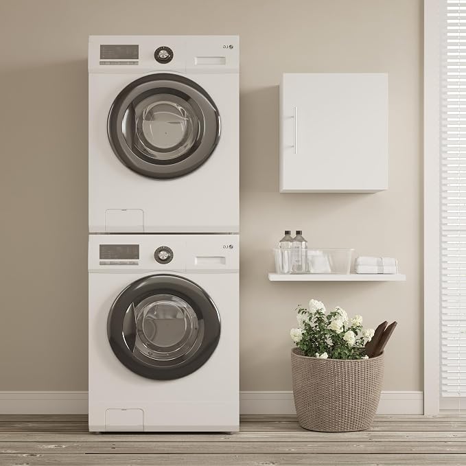 Small Wall Cabinet set of 3, 18" W x 12" D x 20" H Wooden Wall Mounted Storage Cabinet, 1 Door Cabinet with Soft Close, Metal Handle, Adjustable Shelf for Kitchen, Garage, Laundry, Bathroom,White