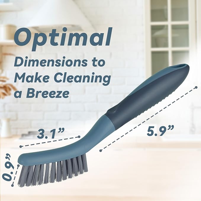 2 Pack Grout Scrub Brush with Stiff Bristles | Small Cleaning Brush for Kitchen, Bathroom, Tile Floors, Gaps, Crevices and Window Tracks with Durable Scrubbing Bristles