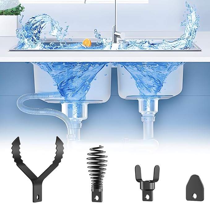 4-Piece Drain Snake Attachment Replacement Cutters-Boring Bulb Cutter,C-Cutter,Spade Cutter,Arrow Cutter-Compatible with 50FT-100FT Drain Snake for 1-4“ Pipe