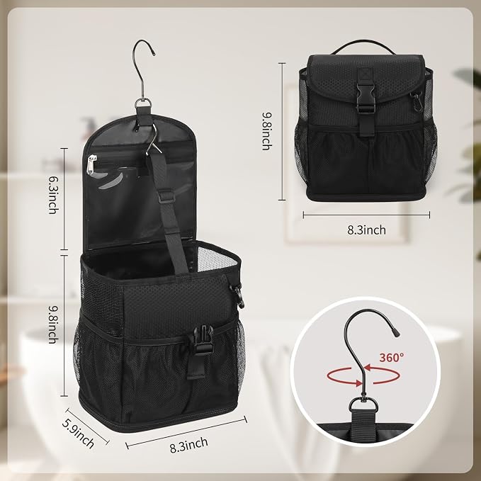 Ethereal Hanging Mesh Shower Caddy Portable for College Dorm Room Essentials, Large Capacity Shower Bag for Guys/Girls, for Beach, Swimming, Gym